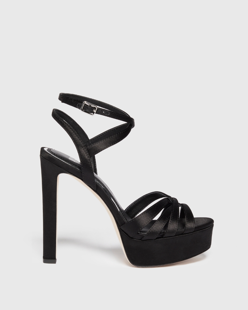 Charlee Sandal - Black Satin